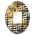 thumbnail image 2 of Designart "Sunset Photography with Bamboo I" Bamboo Maze Round Wall Mirror - Floral Oval Printed Decorative Mirror - Multiple Color Options, 2 of 5