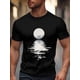 thumbnail image 1 of Men's T-Shirt,Short Sleeve Tee Shirt Casual Tops Full Moon Night Crewneck T Shirts for Men, 1 of 8