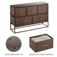thumbnail image 5 of mDesign Wide 5-Drawer Storage Dresser, Steel Frame, Fabric Bins, Espresso Brown, 5 of 7