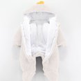 thumbnail image 4 of Baby Boy Girl Button Fleece Hooded Jumpsuit Cute Cartoon Animal Fuzzy Sherpa Long Sleeve Warm Romper Footies Winter Outfit White 0-3 Months, 4 of 5