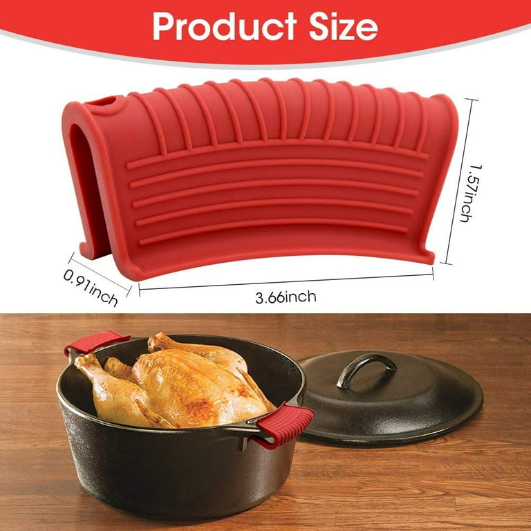 Dropship Potholder Cast Iron Skillet Handle Cover Silicone Hot Handle  Holder Pot Sleeve 2 Pack to Sell Online at a Lower Price