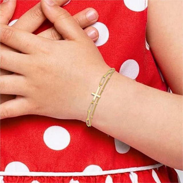 SIfdSeng Bracelet Double Strand Layered Adjustable Bracelet Jewelry Gift for Girls Teens Easter Bracelet Bracelet for Girls Rose Quartz Bracelet Silver Bracelets