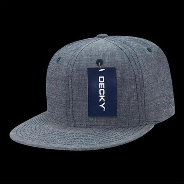 Decky 1094-BLU Washed Denim Snapback Cap, Blue