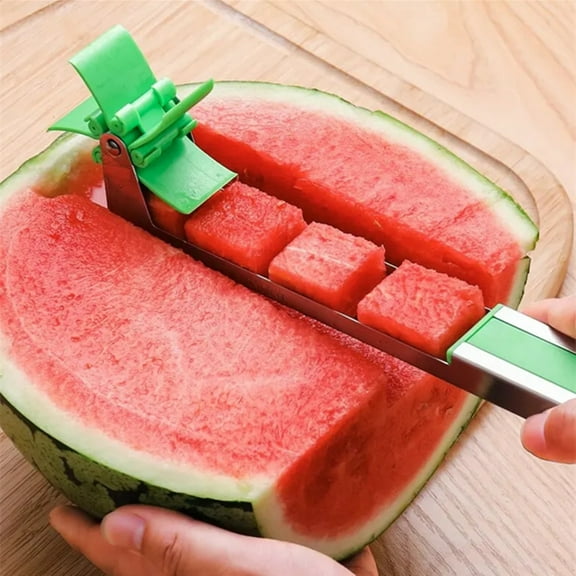 Stainless-Steel Windmill Watermelon Cutter and Melon-Baller Set, Watermelon Knife, Fruit and Vegetable Slicer and Scooper, Home Kitchen Gadgets