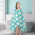 thumbnail image 6 of Turquoise Daisy Flower Yellow Centers Pattern Hooded Bath Towel，60"x35" for Ages 3 To 12 Kids, Quick Dry Lightweight Soft Microfiber Hood Beach Towel Cover Up for Kids, 6 of 7