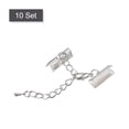 thumbnail image 3 of Unique Bargains 10Set Ribbon Crimp Clamp Ends Lobster Claw Clasps & Chain 16mm Silver Tone for DIY, 3 of 7