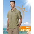 thumbnail image 5 of Taigaofy Men's UPF 50+ Sun Protection Short Sleeve Safari Shirts Fishing Shirts Hiking Work Casual Shirt with Zipper Pocket, Grey green M, 5 of 8