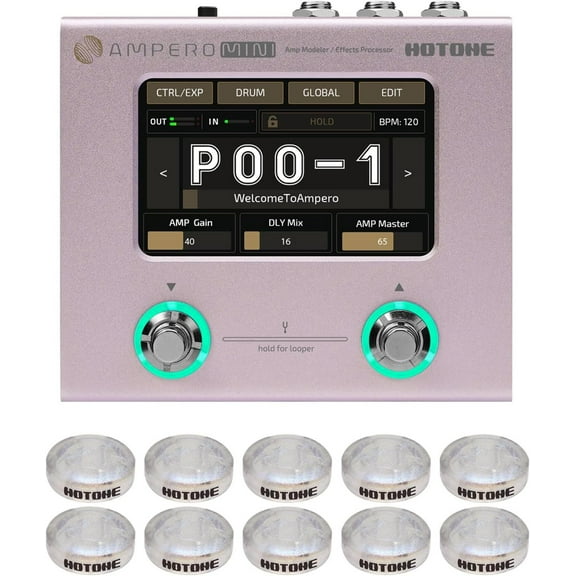 Hotone MP-50PT Ampero Mini Purple Taro Guitar Multi-Effects Pedal