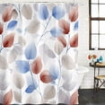 thumbnail image 2 of Botanical Leaves Bathroom Shower Curtains with 12 Hooks Waterproof Shower Curtain for Stalls and Bathtubs Brown Gray Blue Leaf Summer Branches Decorative Bathroom Privacy Curtain 72x96 Inches, 2 of 9