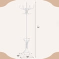thumbnail image 3 of Gymax 73'' Freestanding Coat Hanger Stand Coat Rack w/ Umbrella Holder & 12 Hooks White, 3 of 9