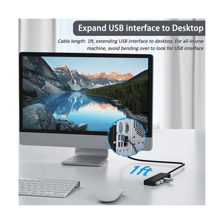 USB 3.0 Hub, VIENON 4-Port USB Hub USB Splitter USB Expander for Laptop, Xbox, Flash Drive, Hdd, Console, Printer, Camera,Keyborad, Mouse