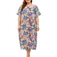 thumbnail image 1 of Vestido, Vestido de tumbona para mujer, camisones sueltos de talla grande Vintage, pijamas para desc Abody Verde/Extragrande, 1 of 7
