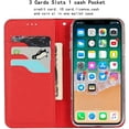 thumbnail image 4 of iPhone Xs Max Genuine Cowhide Leather Wallet Case,Headset Winder,Flip Folio Magnetic Closure,Card Holder Slots,Kickstand,Cash Pockets Wrist Strap Cover Case for iPhone Xs Max,6.5",Black, 4 of 17