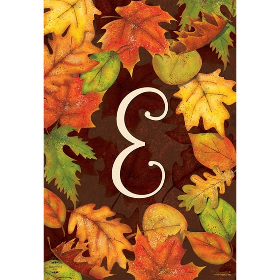 Briarwood Lane Fall Garden Flag 12x18 For Outdoor Fall Leaves Monogram Letter E For Fall Garden Flag Flags For Outside