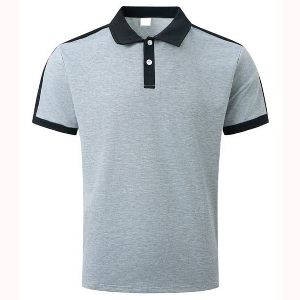 pstuiky camisetas camisas para hombre, Blusa de manga corta con cuello vuelto, cómoda y transpirable para hombre ropa de hombre xxl