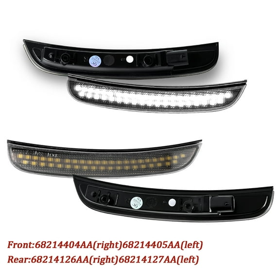 HMCYCI FOR 2015-2022 DODGE CHARGER COOL WHITE LED SIDE MARKER LIGHTS FRONT & REAR SET