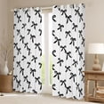 thumbnail image 2 of Homewish Cartoon Bowtie Bowknot Curtains Pack of 2 (42x84 Each),Cute Ribbon Bow Curtains Blackout,White Black Bedroom Curtains For Girl Teens,Luxury Bedroom Decor, 2 of 6