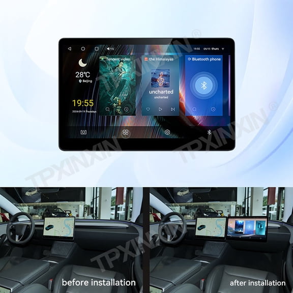 TPXINXIN for Tesla Model 3 2019-2024/Y 2021-2024 Dedicated Passenger Entertaiment Screen Expand wireless carplay in-car navigation