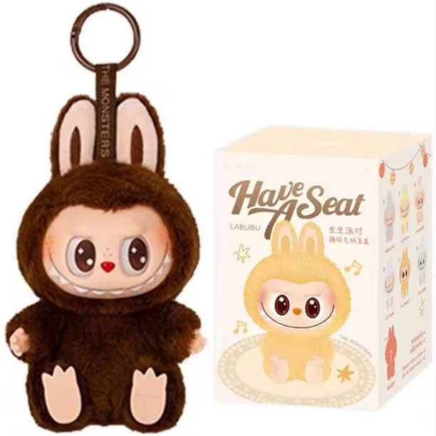 Para Labubu 2025 figura de Anime caliente tiene una serie de asientos muñeca colgante de PVC modelo monstruo réplica llavero regalos de cumpleaños juguetes para niños