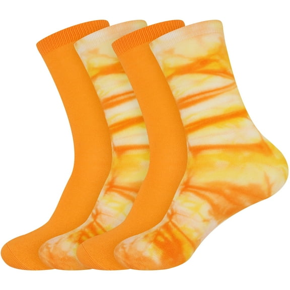 BambooMN Men's Bamboo Tie Dye Crew Socks - Assortment G - Extra Large - 4 pairs