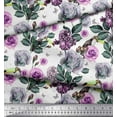 thumbnail image 2 of Soimoi Tissu en Coton Canard Feuilles & Roses Imprimé Tissu au Mètre 56 Pouces de Large, 2 of 3