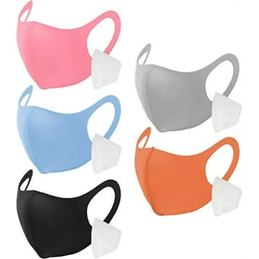 CBC Crown Lightweight & Breathable Solid Color Cloth Face Mask with Filters, Multicolor, 5 Count