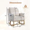 thumbnail image 2 of Muumblus Linen Glider Rocking Chair for Baby Nursery, High Back, Indoor, Beige, 2 of 8