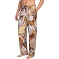 thumbnail image 3 of Kdxio Colorful Seashells Print Men's Sleep Pajama Pant Lounge Pants with Pockets, 3 of 8