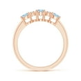 thumbnail image 2 of ANGARA Natural Oval Three Stone Aquamarine Engagement Ring with Diamonds in 14K Rose Gold for Women (Size-6x4mm) | March Birthstone, Anniversary, Jewelry Gift for Women | Natural Aquamarine Ring, 2 of 9