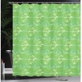 thumbnail image 3 of Ambesonne Tropical Shower Curtain, Grungy Palm Leaves Art, 69"Wx84"L, Lime Green and Dark Seafoam, 3 of 4