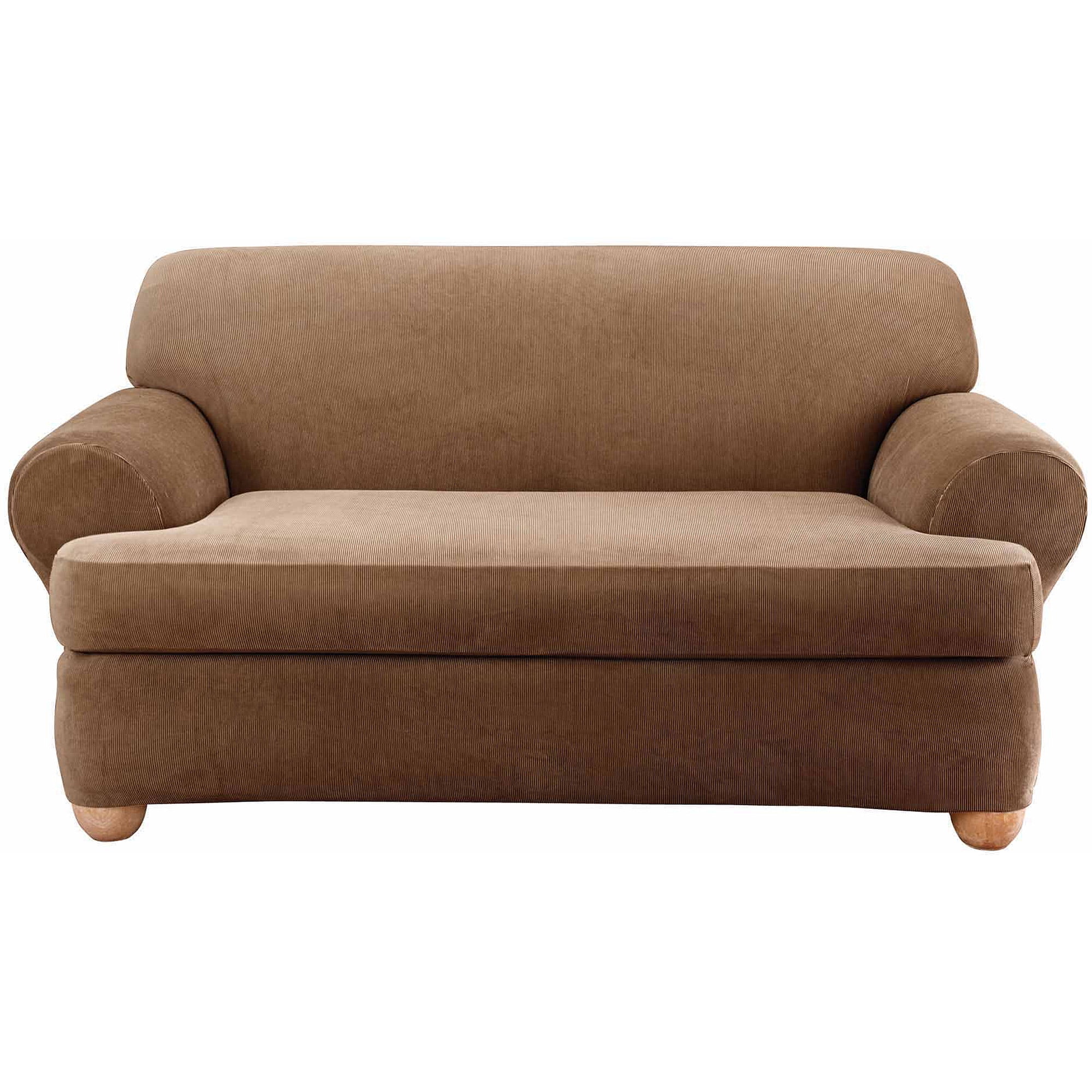 Sure Fit Stretch Stripe Separate Seat TCushion Loveseat Slipcover