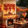 thumbnail image 5 of Halloween Decorations Outdoor, Artificial Maple Leaf Wreath, Wicker Harvest Festival Maple Leaf Decoration for Home and Outdoor Displays, 75cm/29.5in, 5 of 6