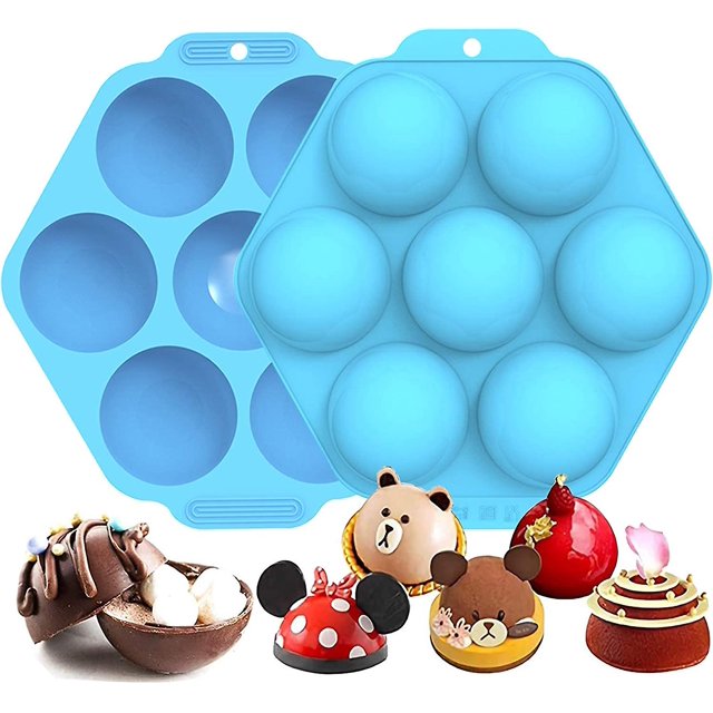Moldes para hornear MACHAO para hacer bombas de chocolate caliente azul paquete de 2