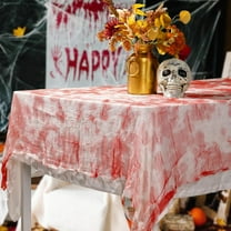 Halloween Bloody Gauze Table Cover- 85" x 60"Bloody Handprint Rectangle Tablecloth - Scary Halloween Table Cover for Halloween Decoration, Spooky Parties