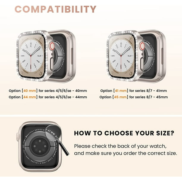 2-Pack Bling Case for Apple Watch Series 8 Series 7 Screen