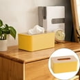 thumbnail image 2 of Tissue Box Cover Cozival Solid Wood Rectangular Tissue Box Cover, Decorative Organizer for Bathroom Counter, Bedroom Dresser, Or Office Desk, Natural Finish, Tissue Box Cover Rectangle, Yellow, 2 of 9