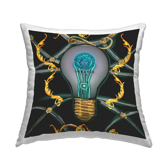 Stupell Industries Chic Glam Lightbulb Decorative Printed Throw Pillow, 18 x 18