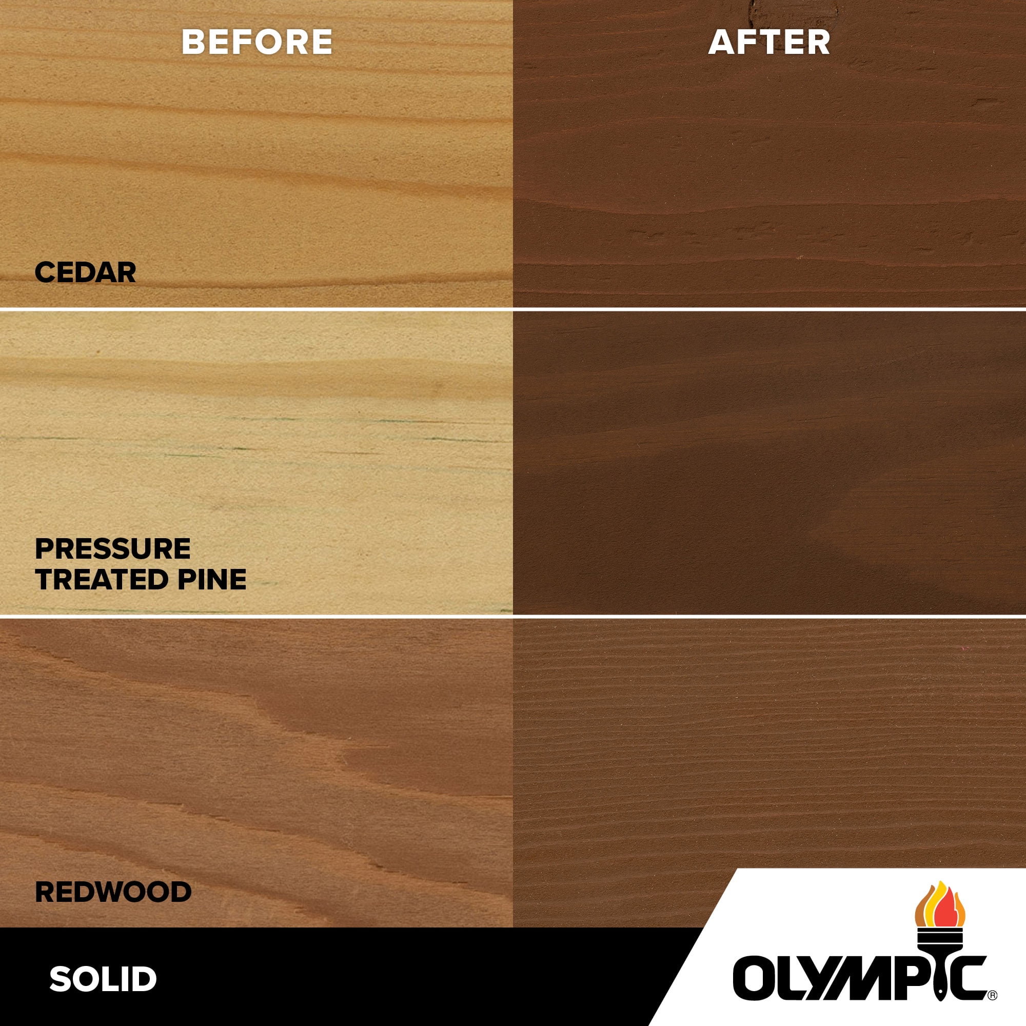 Olympic Elite 1 Gallon SC-1016 Chestnut Brown Solid Advanced Exterior Stain and Sealer in One