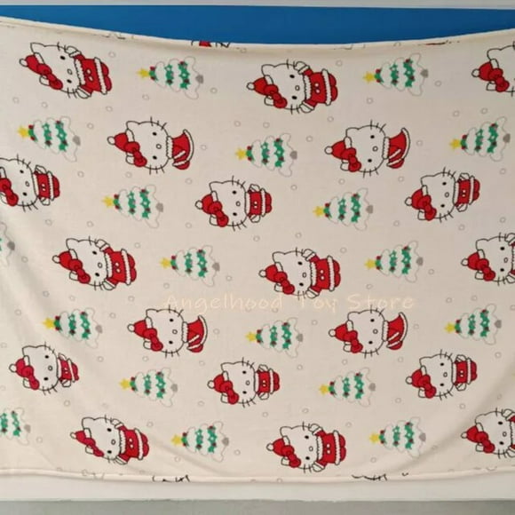 Sanrio Hello Kitty Flannel Blanket Halloween Ghost Plush Sofa Nap Blanket Cartoon Large Size Bedroom Sheet Girl Christmas Gift