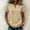 *Beige, variant on Women's V Neck Short Sleeve T-Shirt,Casual Solid Color Frayed Edge Top Army Green,Women's Plus XL