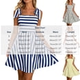 thumbnail image 3 of Blmnix Women Dress Short Dress A Line Dresses Fit & Flare Under Dress Square Neckline Mini Yellow Sleeveless Adjustable Strap Sundresses for Women,M, 3 of 9