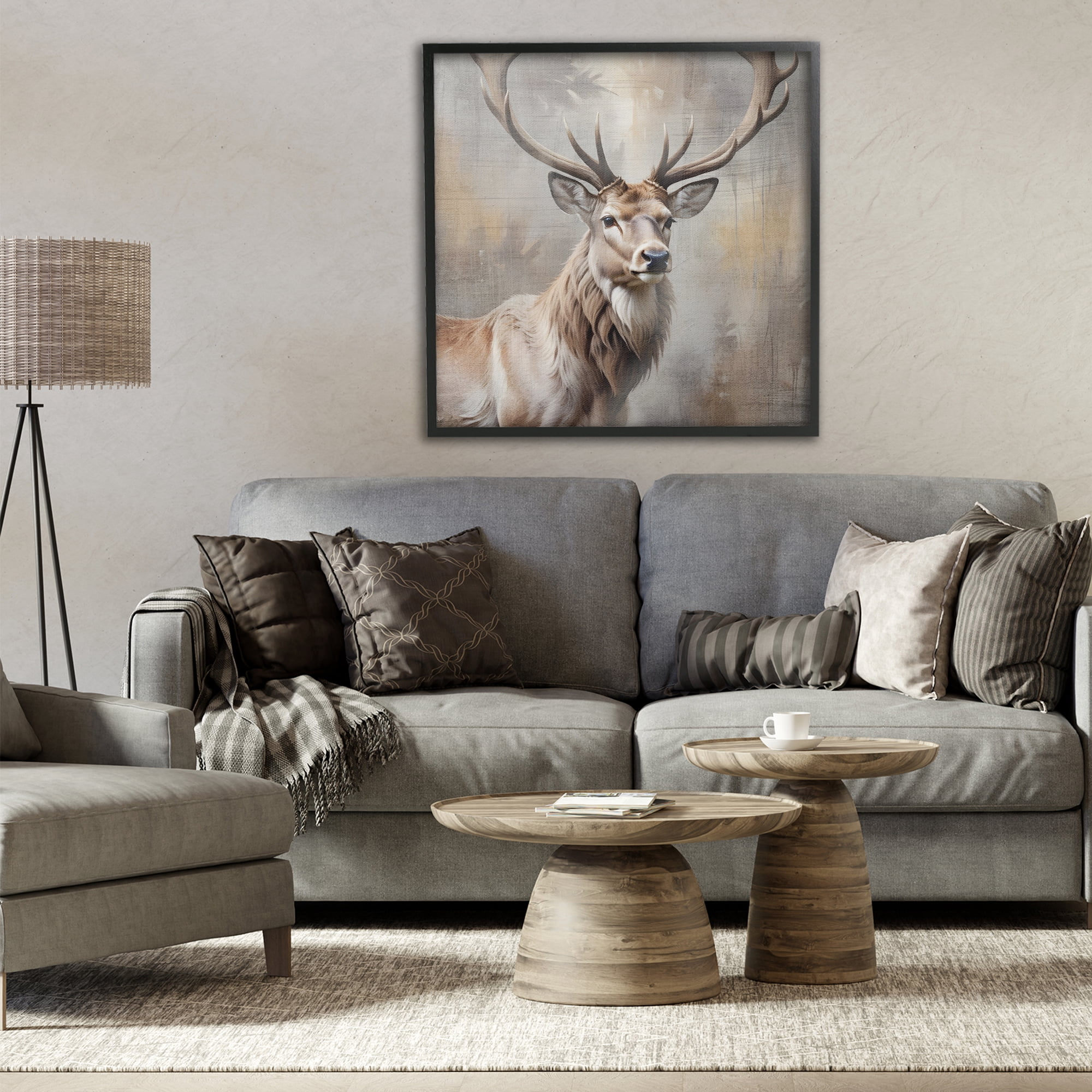 Stupell Industries Rustic Stag with Majestic Glance Black Framed Giclee Art, design by Susan Arnot