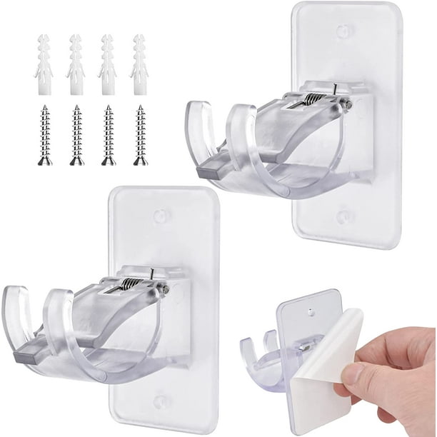 No Drill Curtain Rod Brackets, Window Hardware Rod Holders, Self