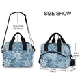 thumbnail image 3 of Lunch Bag Portable Crossbody Meal Bag Cooler Bag Insulated Lunch Bag Food Bag Handheld & Crossbody Design Winter Blue Snowflakes, 3 of 6