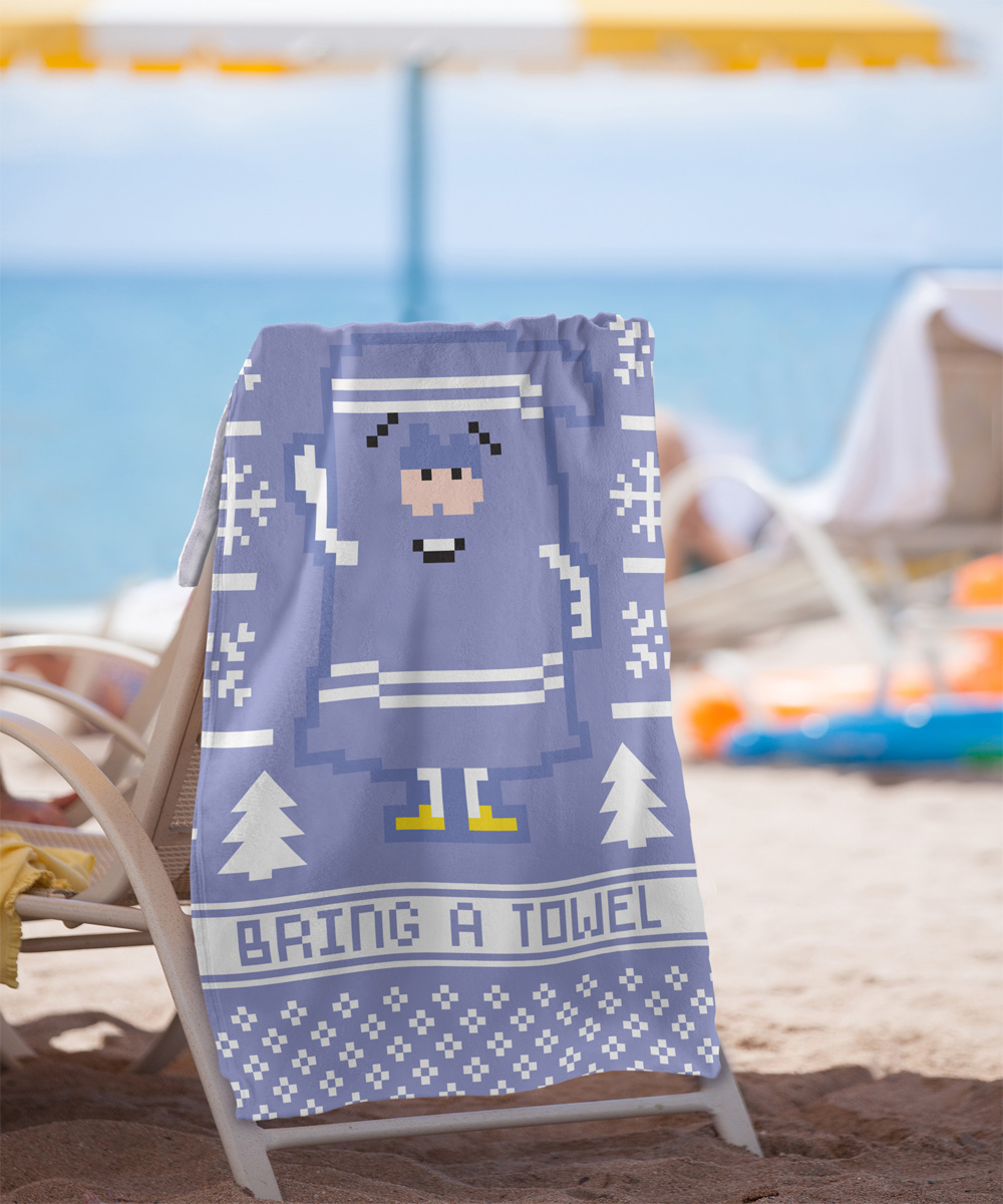 South Park Beach Towel, 30'x60' Towelie Christmas Sweater Beach Towel