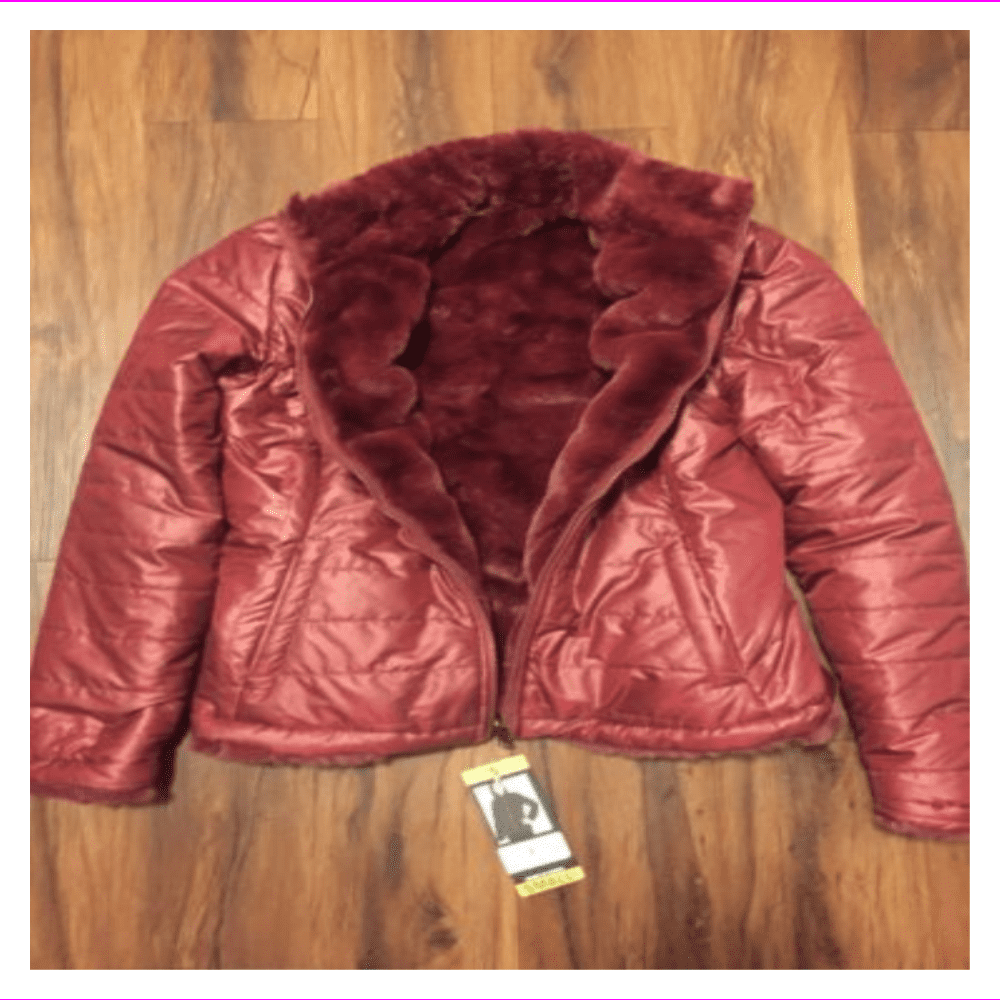 Nicole Miller Women's Plush Faux Fur Reversible Jacket S/Red - Walmart.com