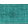 thumbnail image 1 of Ahgly Company Machine Washable Indoor Rectangle Oriental Turquoise Blue Industrial Area Rugs, 5' x 7', 1 of 4