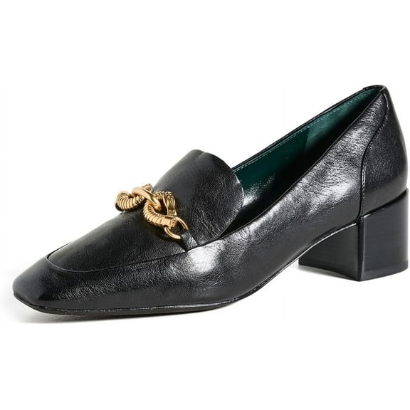 Tory Burch Women's Jessa Heeled Loafers 45mm, Perfect Black Leather Shoes