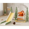 thumbnail image 4 of XJD 4-in-1 Toddler Slide and Swing Set, Kids Indoor Outdoor Playset with Basketball Hoop, Backyard Playground for Toddlers 1-3 Years Old, Green, 4 of 11