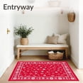 thumbnail image 3 of ODIKA 4'x6' Machine Washable Non-Slip Area Rug, Joyful Celebration Yuletide Hearth With Whimsical Seasonal High Traffic Rug with Pad, Red, 733023, 3 of 8
